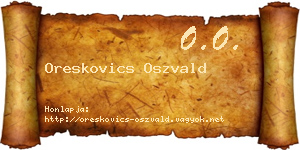 Oreskovics Oszvald névjegykártya